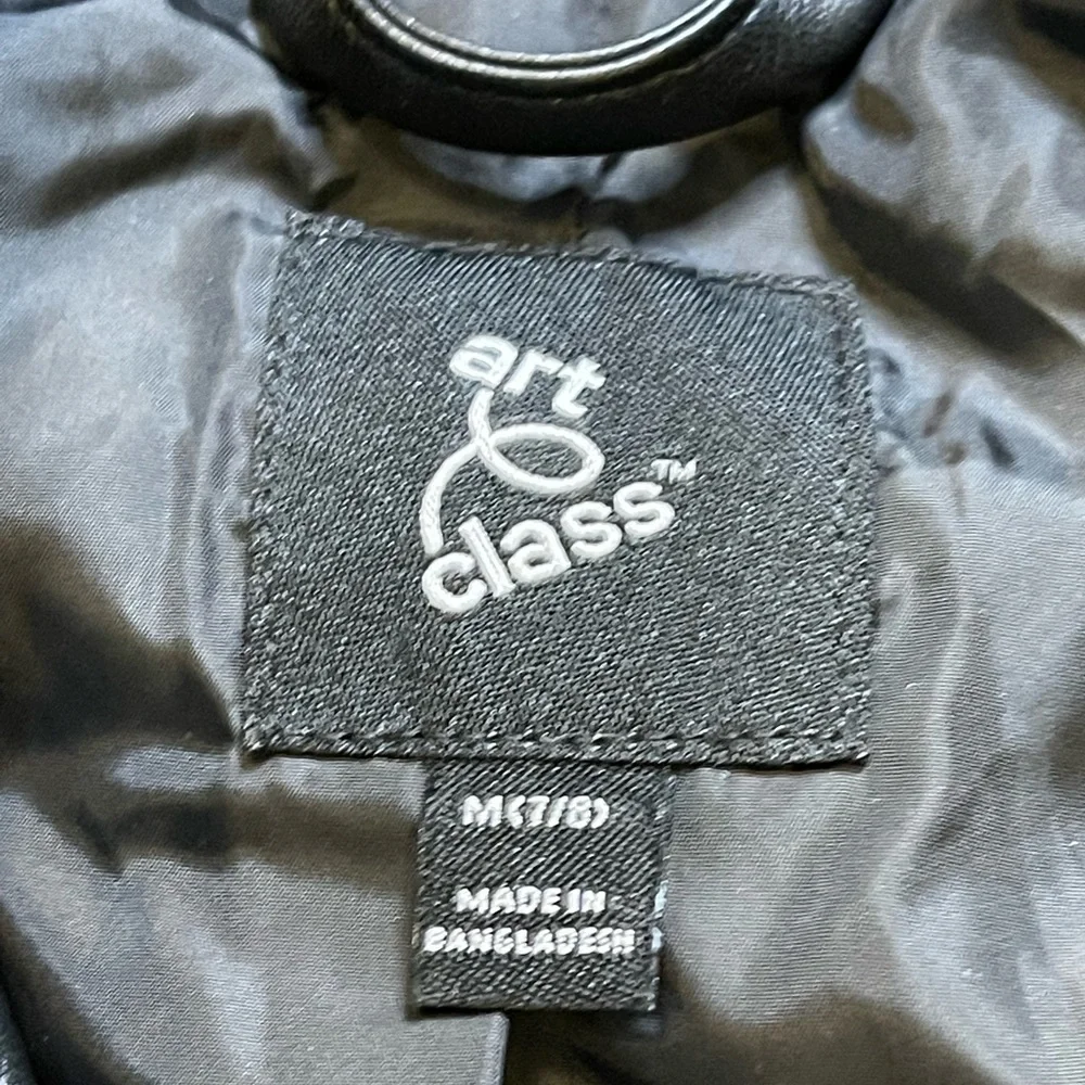 Art Class Black‎ Faux Leather Jacket, Size Medium (7-8)